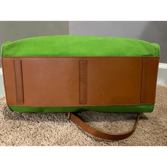 Ralph Lauren Ricky Green canvas and leather tote 30